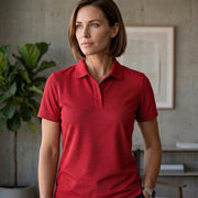Women's Dot Knit Fabric Polo T-Shirt