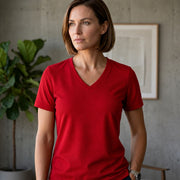 Women's Premium Dot Knit V Neck T-Shirt