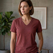 Women's Premium Dot Knit V Neck T-Shirt